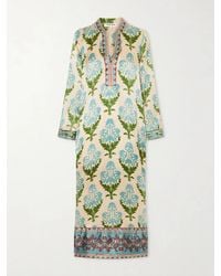 Emporio Sirenuse - Jenna Printed Silk-Voile Kaftan - Lyst