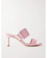 Manolo Blahnik - Gable 70 Buckled Suede Mules - Lyst