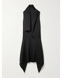 KHAITE - Loell Draped Duchesse-Satin Midi Dress - Lyst