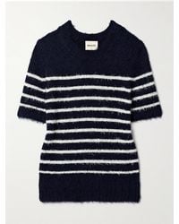 KHAITE - Luphia Striped Silk And Cashmere-Blend T-Shirt - Lyst