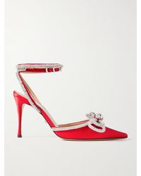 Mach & Mach - Double Bow Pumps Aus Seidensatin Mit Kristallen - Lyst