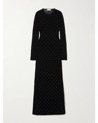 Rabanne - Robe Longue En Laine À Clous - Lyst