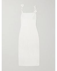 ANDRES OTALORA - Petalos Embroidered Linen Midi Dress - Lyst