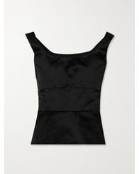 LIBEROWE - Net Sustain Off-The-Shoulder Duchesse Cotton-Blend Satin Peplum Top - Lyst
