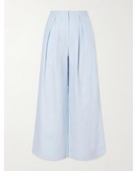 ANDRES OTALORA - Naces Pleated Linen Wide-Leg Pants - Lyst