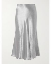 Tory Burch - Flared Crinkled Satin Midi Skirt - Lyst