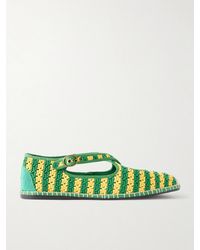 Polo Ralph Lauren - Logo-Embroidered Striped Crocheted Espadrilles - Lyst