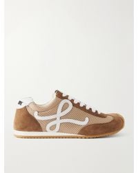 Loewe - Ballet Runner 2.0 Logo-Appliquéd Suede-Trimmed Mesh Sneakers - Lyst