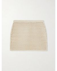 Haight - Sheila Open-Knit Cotton-Blend Mini Skirt - Lyst