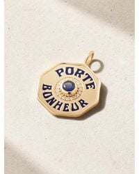 Marlo Laz - Large Porte Bonheur 14-Karat, Sapphire, Diamond And Enamel Pendant - Lyst