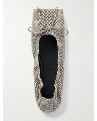 Jacquemus - Snake-Effect Leather Ballet Flats - Lyst