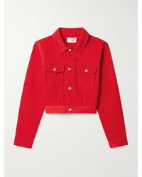 FRAME - Carolina Herrera Cropped Denim Jacket - Lyst