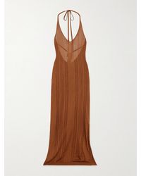 Donde Esteban - Guayabera Pointelle-Knit Maxi Dress - Lyst