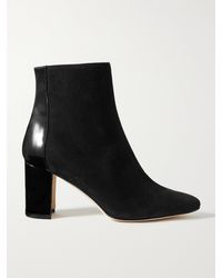 Manolo Blahnik - Rosie 70 Patent-Leather And Suede Ankle Boots - Lyst