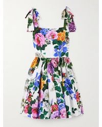 Dolce & Gabbana - Minikleid Aus Popeline Aus Einer Baumwollmischung Mit Blumenprint - Lyst