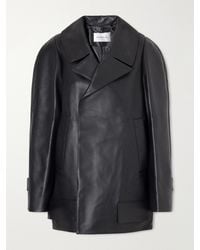 Victoria Beckham - Double-Breasted Leather Jacket - Lyst