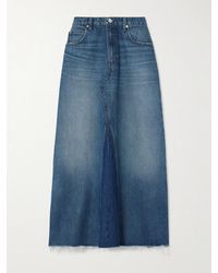 FRAME - Dorothy Denim Midi Skirt - Lyst