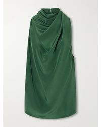 Altuzarra - Sleary Gathered Draped Silk-Satin Top - Lyst