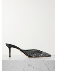 Jimmy Choo - Vivi 65 Crystal-Embellished Mesh Mules - Lyst
