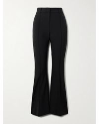 Veronica Beard - Hibiscus Pleated Stretch-Crepe Flared Pants - Lyst
