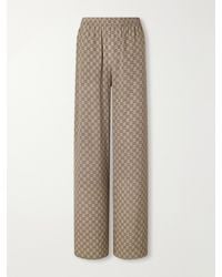 Gucci - Gg Supreme Printed Silk Wide-Leg Pants - Lyst
