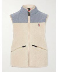 Moncler - Embroidered Cotton-Blend And Shell-Trimmed Plush Vest - Lyst