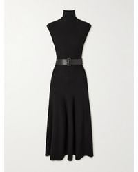 Alaïa - Belted Wool Maxi Dress - Lyst