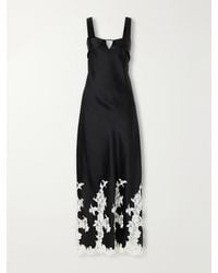 Jonathan Simkhai - Lea Lace-Trimmed Satin Maxi Dress - Lyst