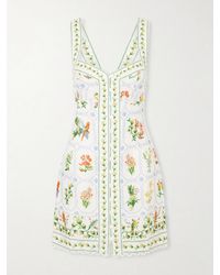FARM Rio - Tropical Porcelain Printed Linen Mini Dress - Lyst
