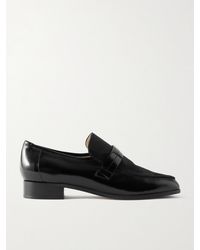 Jamie Haller - Mod Calf Hair And Glossed-Leather Loafers - Lyst