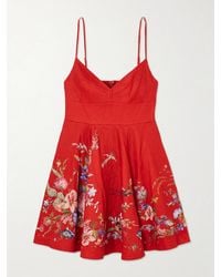 Zimmermann - Patience Floral-Print Linen Midi Dress - Lyst