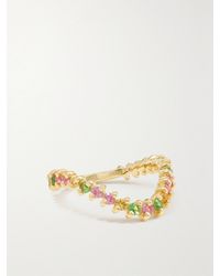 Yvonne Léon - Alliance Vague 18-Karat, Sapphire And Tsavorite Ring - Lyst