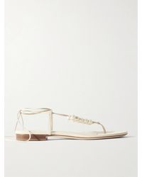 Magda Butrym - Sandalen Aus Leder Mit Kunstperlen - Lyst