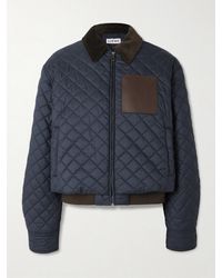 Loewe - Veste Blouson Matelassee En Velours Cotele - Lyst
