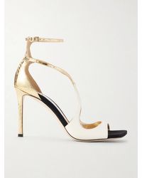 Jimmy Choo - Azia 95 Metallic Leather Sandals - Lyst