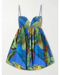 FARM Rio - Banana Grapes Printed Linen-Blend Mini Dress - Lyst