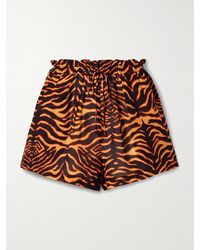 Ulla Johnson - Bijou Shorts Aus Voile Aus Einer Baumwollmischung Mit Tigerprint - Lyst