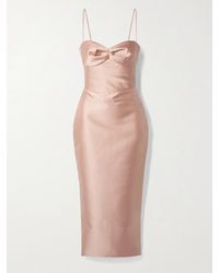 Rasario - Duchesse-Satin Midi Dress - Lyst
