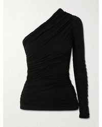 Agolde - Annette One-Shoulder Ruched Stretch-Jersey Top - Lyst