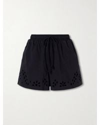 Ulla Johnson - Vedi Ruffled Broderie Anglaise Organic Cotton-Jersey Shorts - Lyst