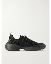 Roger Vivier - Viv On The Run Embellished Leather-Trimmed Mesh Sneakers - Lyst