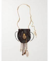 Chloé - Château Treasures Schultertasche Aus Leder Und Veloursleder - Lyst