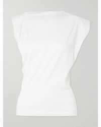 Agolde - Beth Draped Organic-Cotton Jersey T-Shirt - Lyst