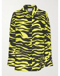 The Attico - Asymmetric Animal-Print Cotton Shirt - Lyst