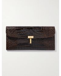 TOTEME - T-Lock Croc-Effect Leather Wallet - Lyst