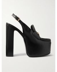 Gucci - Horsebit Platform Slingback Loafers - Lyst