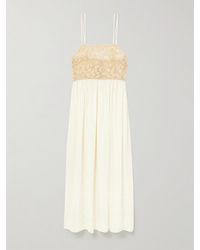 Bode - Trousseau Lace And Silk-Jacquard Maxi Dress - Lyst