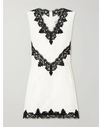 Jonathan Simkhai - Minna Lace-Appliquéd Cotton-Faille Mini Dress - Lyst