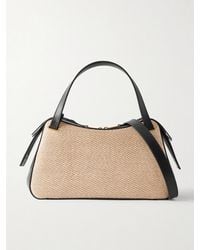 Jil Sander - Dune Leather And Raffia Shoulder Bag - Lyst