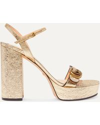 gucci marmont metallic sandals
